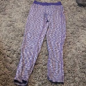 Purple Stripped Pattern Leggings